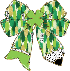 St Patricks Day Pencil Bow - St Patricks Day Ready to Press DTF Transfer