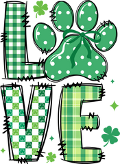 St Patricks Day Love Paw - St Patricks Day Ready to Press DTF Transfer