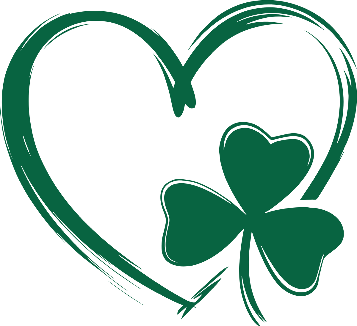 St Patricks Day Heart Clover - St Patricks Day Ready to Press DTF Transfer