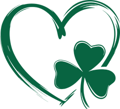 St Patricks Day Heart Clover - St Patricks Day Ready to Press DTF Transfer