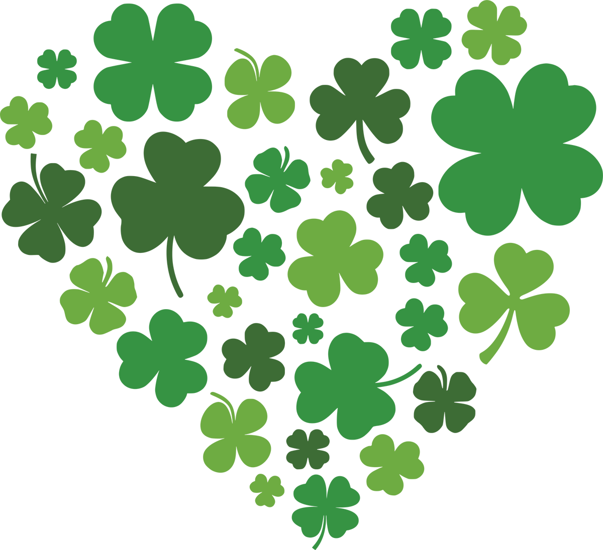 St Patricks Day Clover Heart - St Patricks Day Ready to Press DTF Transfer