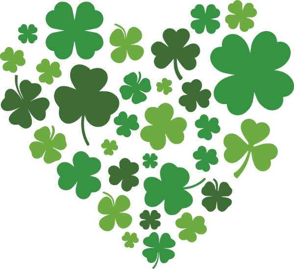St Patricks Day Clover Heart - St Patricks Day Ready to Press DTF Transfer