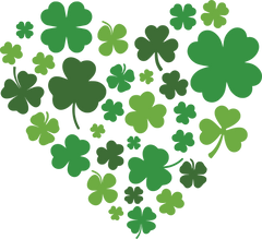 St Patricks Day Clover Heart - St Patricks Day Ready to Press DTF Transfer