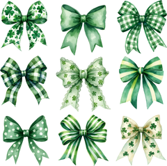 St Patricks Day Retro Coquette Bow - St Patricks Day Ready to Press DTF Transfer