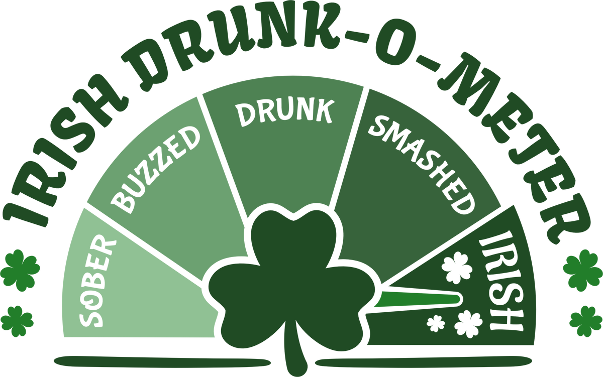 St Patricks Day Irish Drunk O Meter - St Patricks Day Ready to Press DTF Transfer
