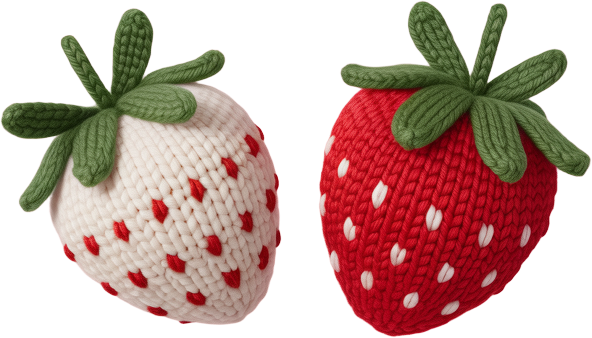 Faux Yarn Crochet Valentine Strawberry - Valentines Day Ready to Press DTF Transfer