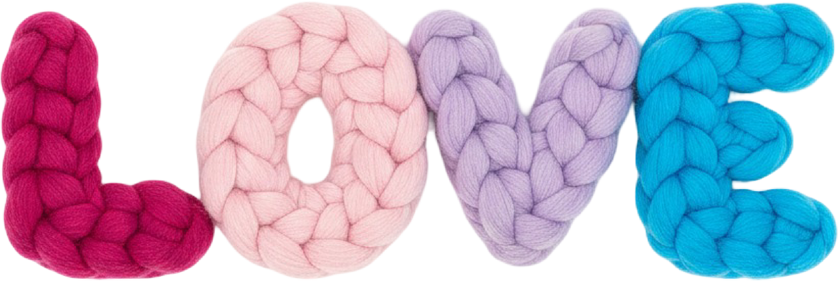 Faux Yarn Crochet Valentine Love - Valentines Day Ready to Press DTF Transfer