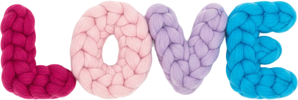 Faux Yarn Crochet Valentine Love - Valentines Day Ready to Press DTF Transfer