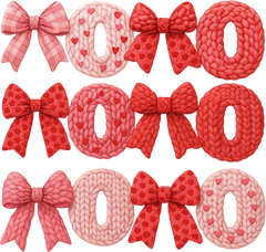 Faux Yarn Crochet Valentine Bow Xoxo - Valentines Day Ready to Press DTF Transfer