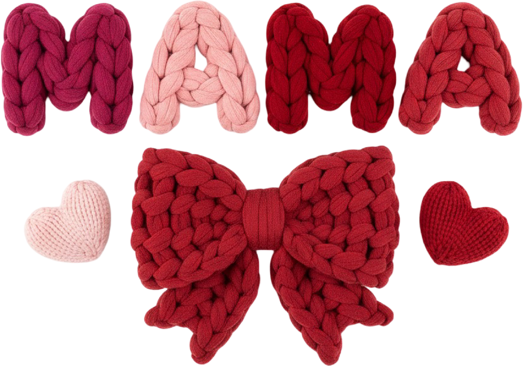 Faux Yarn Crochet Valentine Bow Mama - Valentines Day Ready to Press DTF Transfer