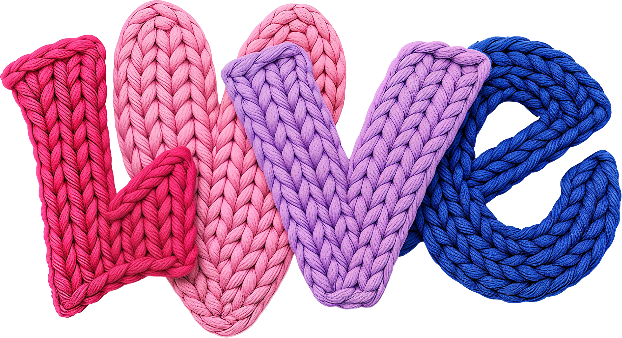 Faux Yarn Crochet Valentine Love - Valentines Day Ready to Press DTF Transfer