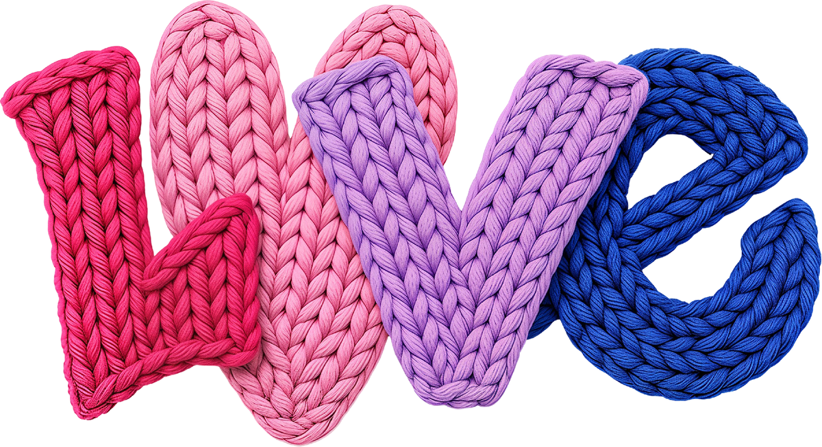 Faux Yarn Crochet Valentine Love - Valentines Day Ready to Press DTF Transfer