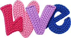 Faux Yarn Crochet Valentine Love - Valentines Day Ready to Press DTF Transfer