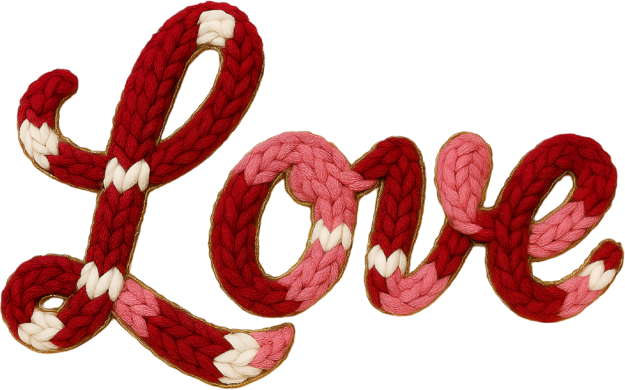 Faux Yarn Crochet Valentine Love - Valentines Day Ready to Press DTF Transfer