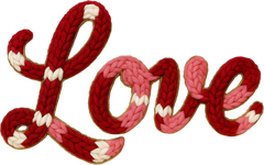 Faux Yarn Crochet Valentine Love - Valentines Day Ready to Press DTF Transfer