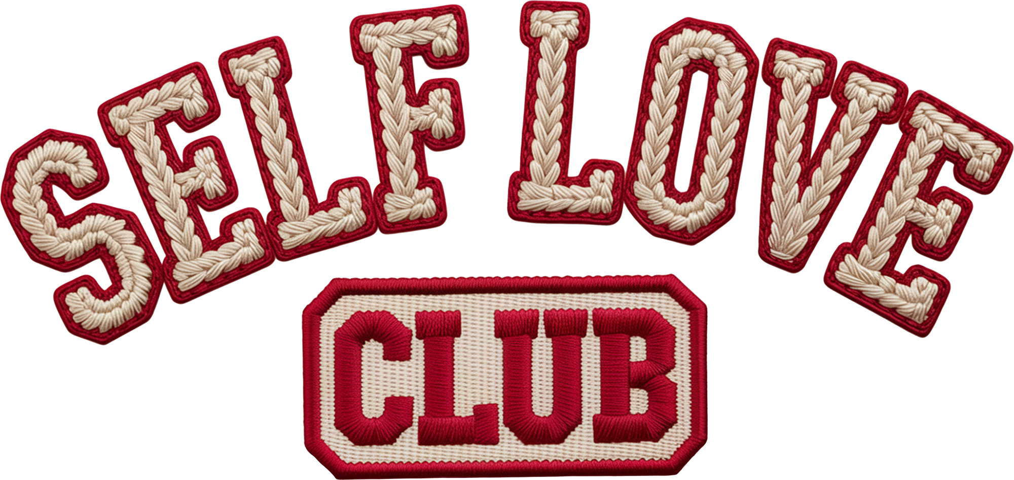 Faux Yarn Crochet Self Love Club - Valentines Day Ready to Press DTF Transfer