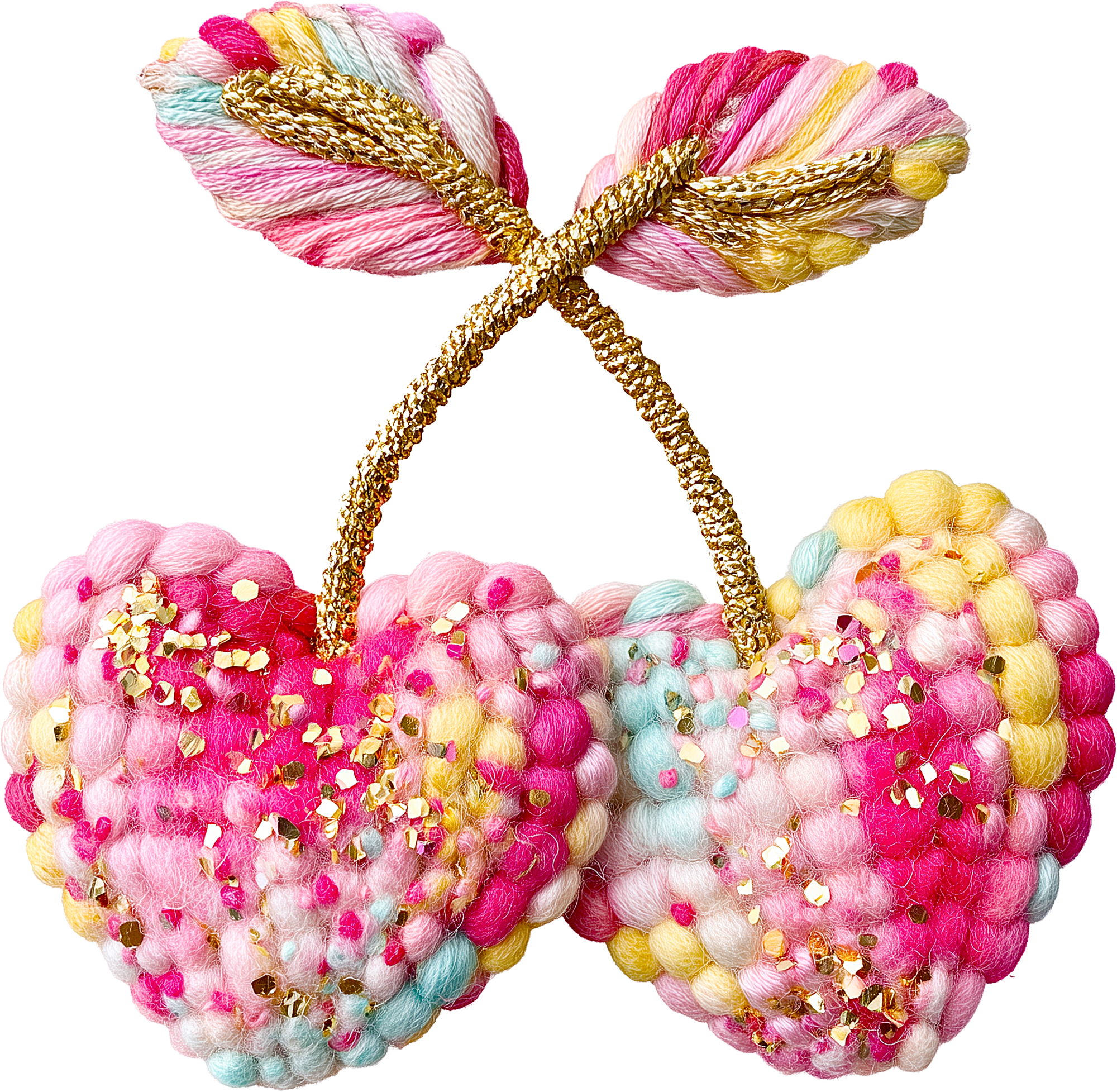 Latch Hook Cherry Hearts - Valentines Day Ready to Press DTF Transfer