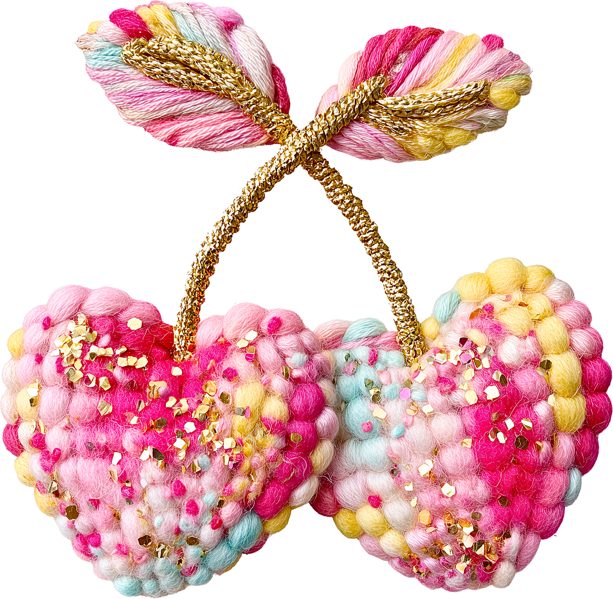 Latch Hook Cherry Hearts - Valentines Day Ready to Press DTF Transfer