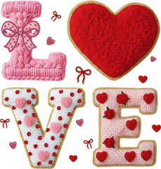 Faux Yarn Valentine Love - Valentines Day Ready to Press DTF Transfer