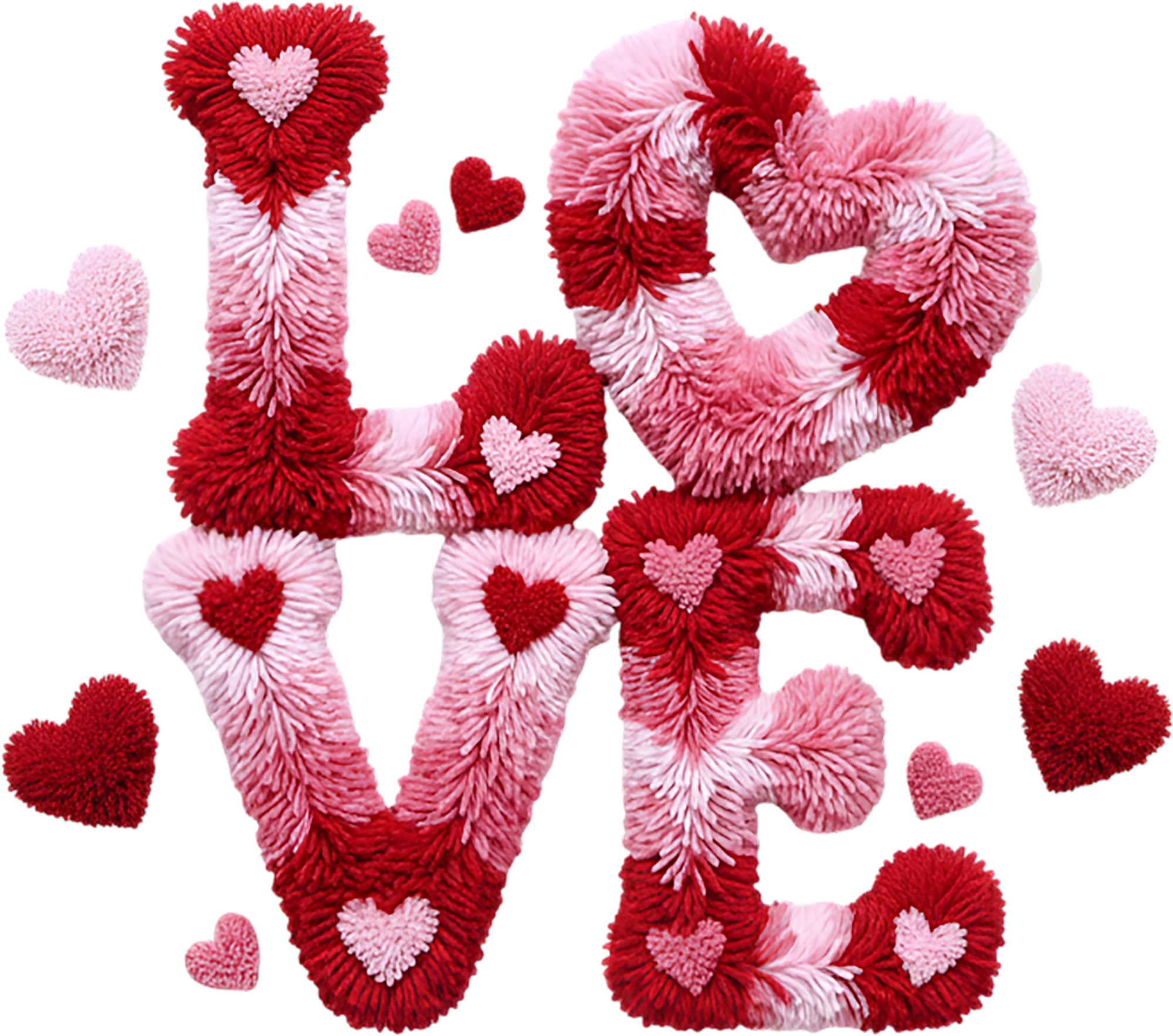 Faux Yarn Valentine Love - Valentines Day Ready to Press DTF Transfer