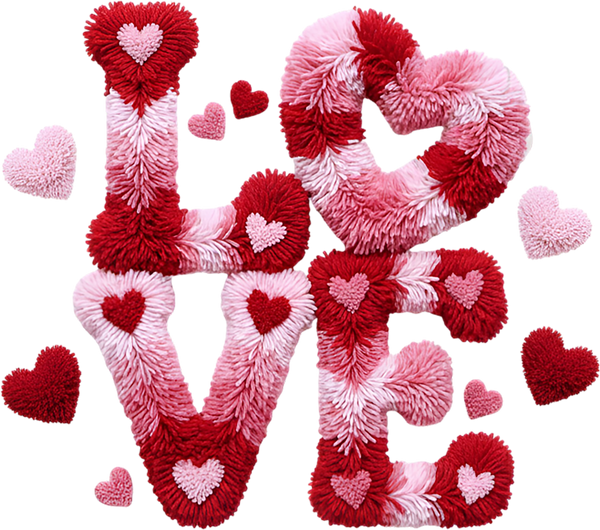Faux Yarn Valentine Love - Valentines Day Ready to Press DTF Transfer