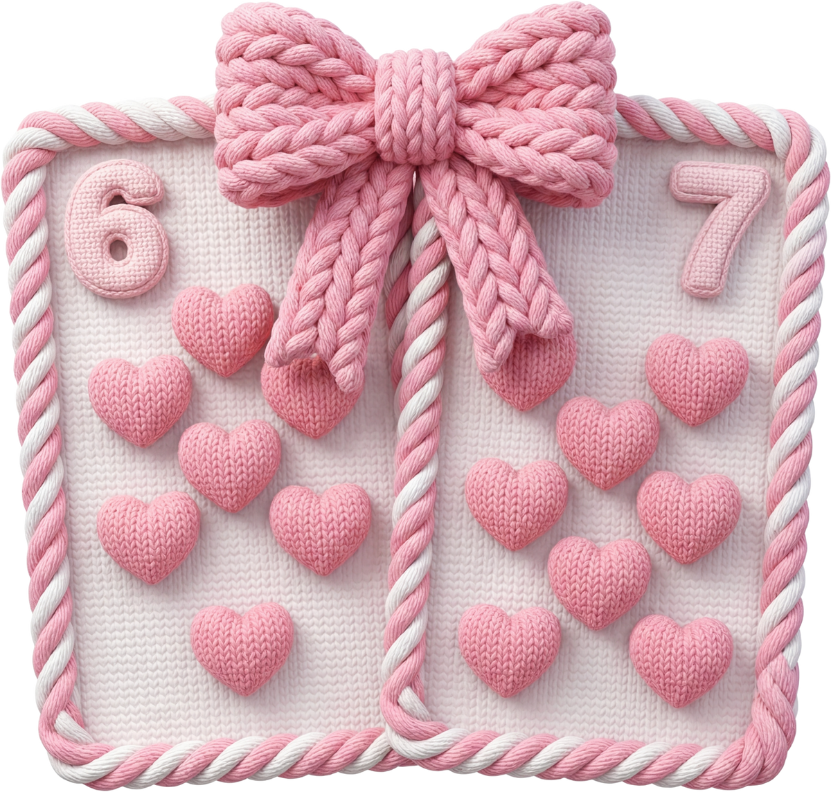 Faux Yarn Valentine Pink 67 - Valentines Day Ready to Press DTF Transfer