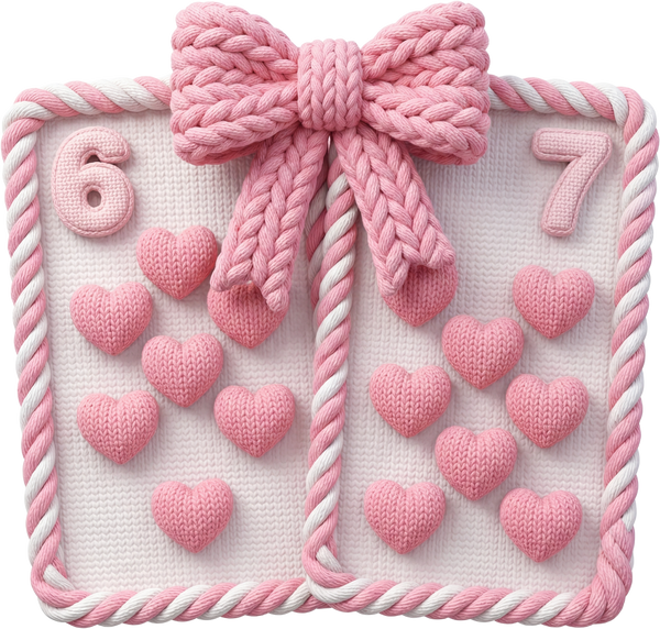 Faux Yarn Valentine Pink 67 - Valentines Day Ready to Press DTF Transfer