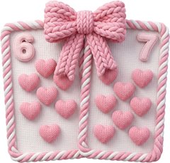 Faux Yarn Valentine Pink 67 - Valentines Day Ready to Press DTF Transfer