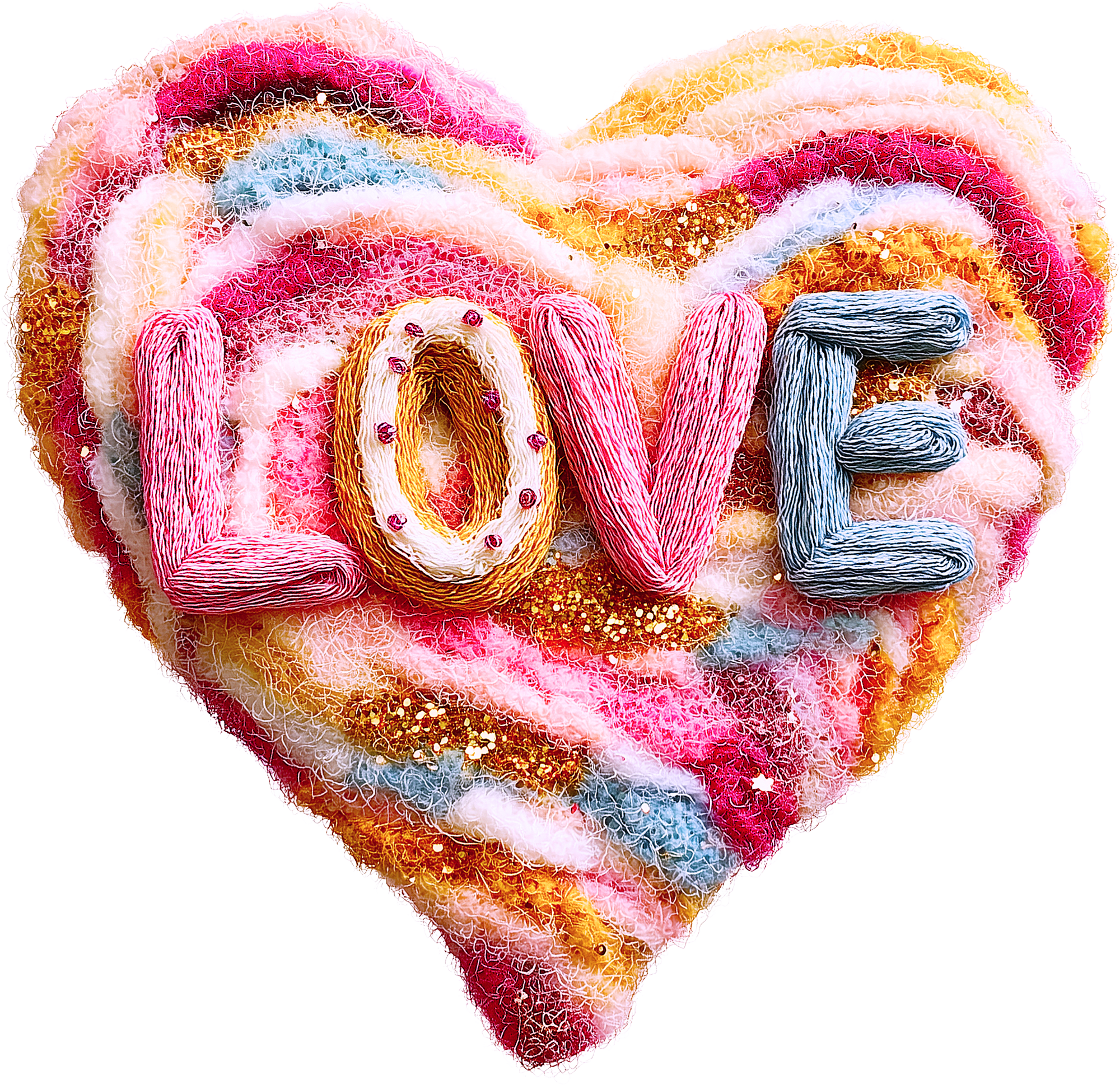 Latch Hook Love Heart - Valentines Day Ready to Press DTF Transfer