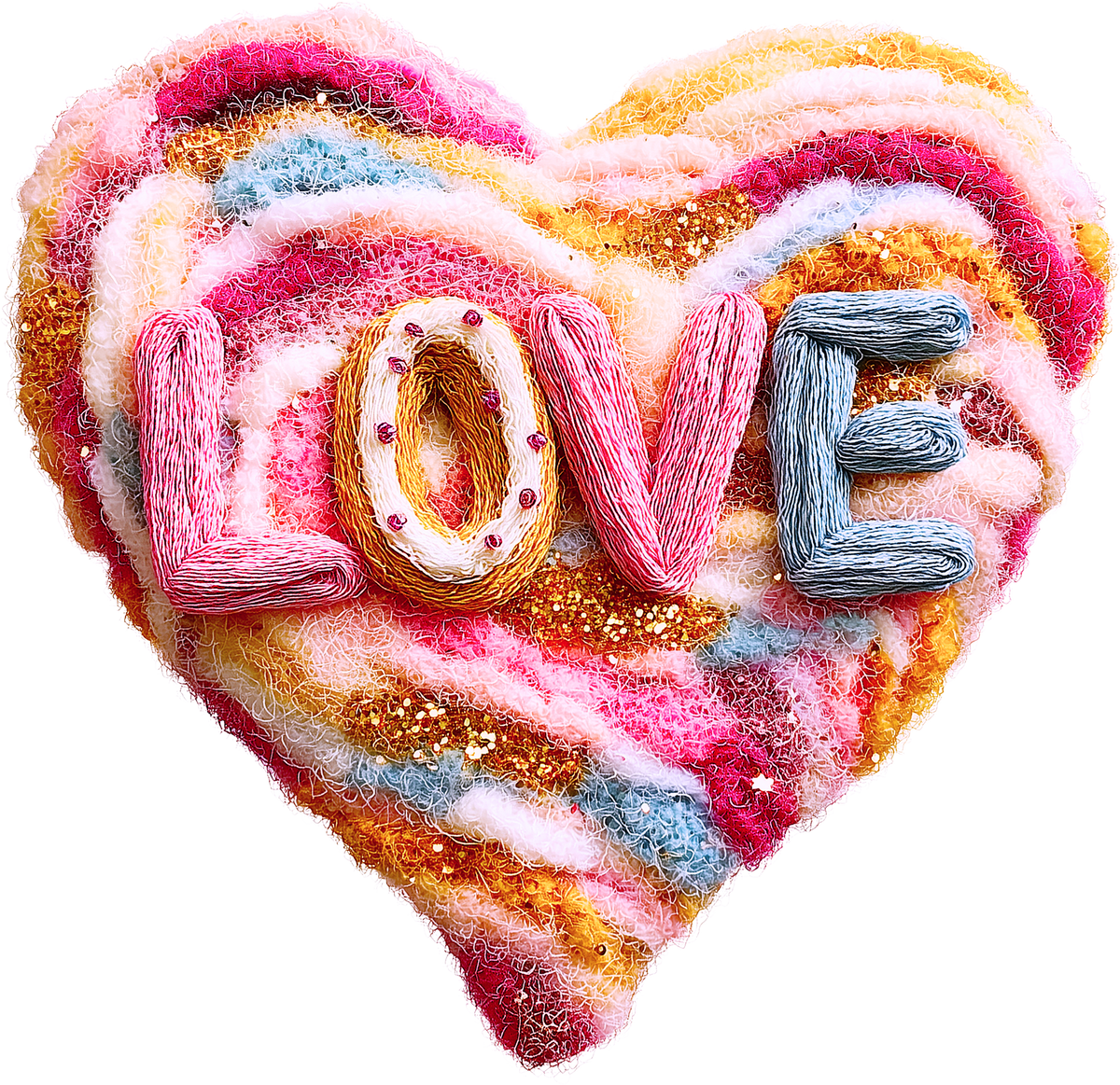 Latch Hook Love Heart - Valentines Day Ready to Press DTF Transfer