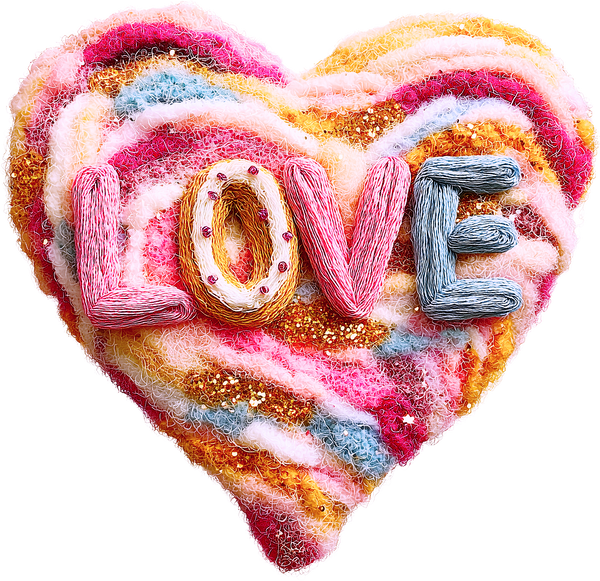 Latch Hook Love Heart - Valentines Day Ready to Press DTF Transfer