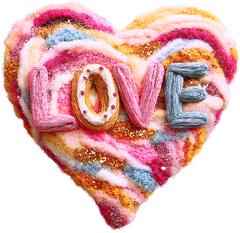 Latch Hook Love Heart - Valentines Day Ready to Press DTF Transfer