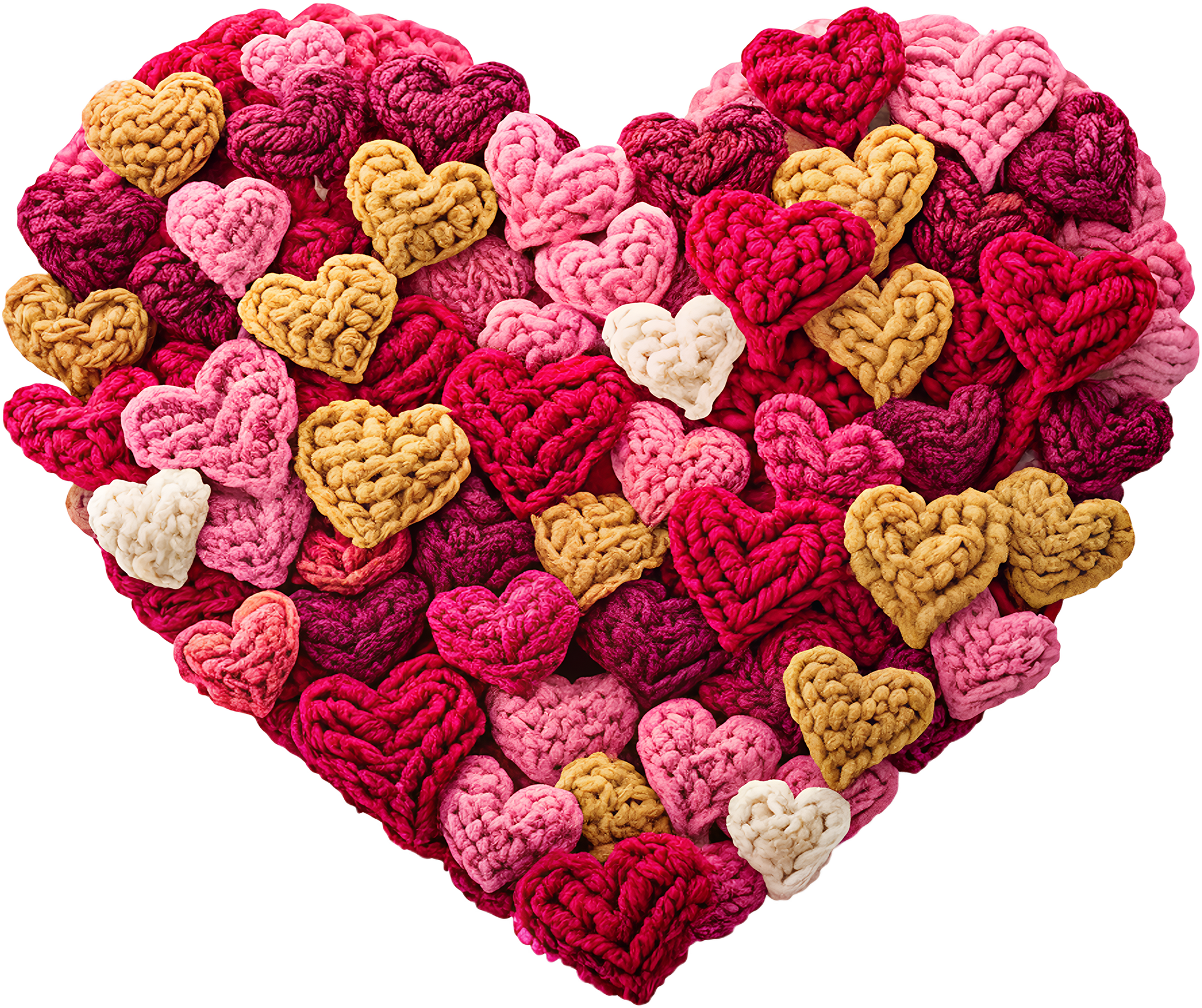 Faux Yarn Crochet Valentine Heart - Valentines Day Ready to Press DTF Transfer
