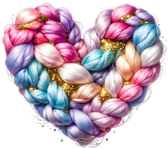 Faux Yarn Valentine Colorful Heart - Valentines Day Ready to Press DTF Transfer