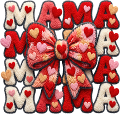Faux Yarn Bow Mama - Valentines Day Ready to Press DTF Transfer
