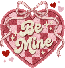 Faux Yarn Bow Heart Be Mine - Valentines Day Ready to Press DTF Transfer