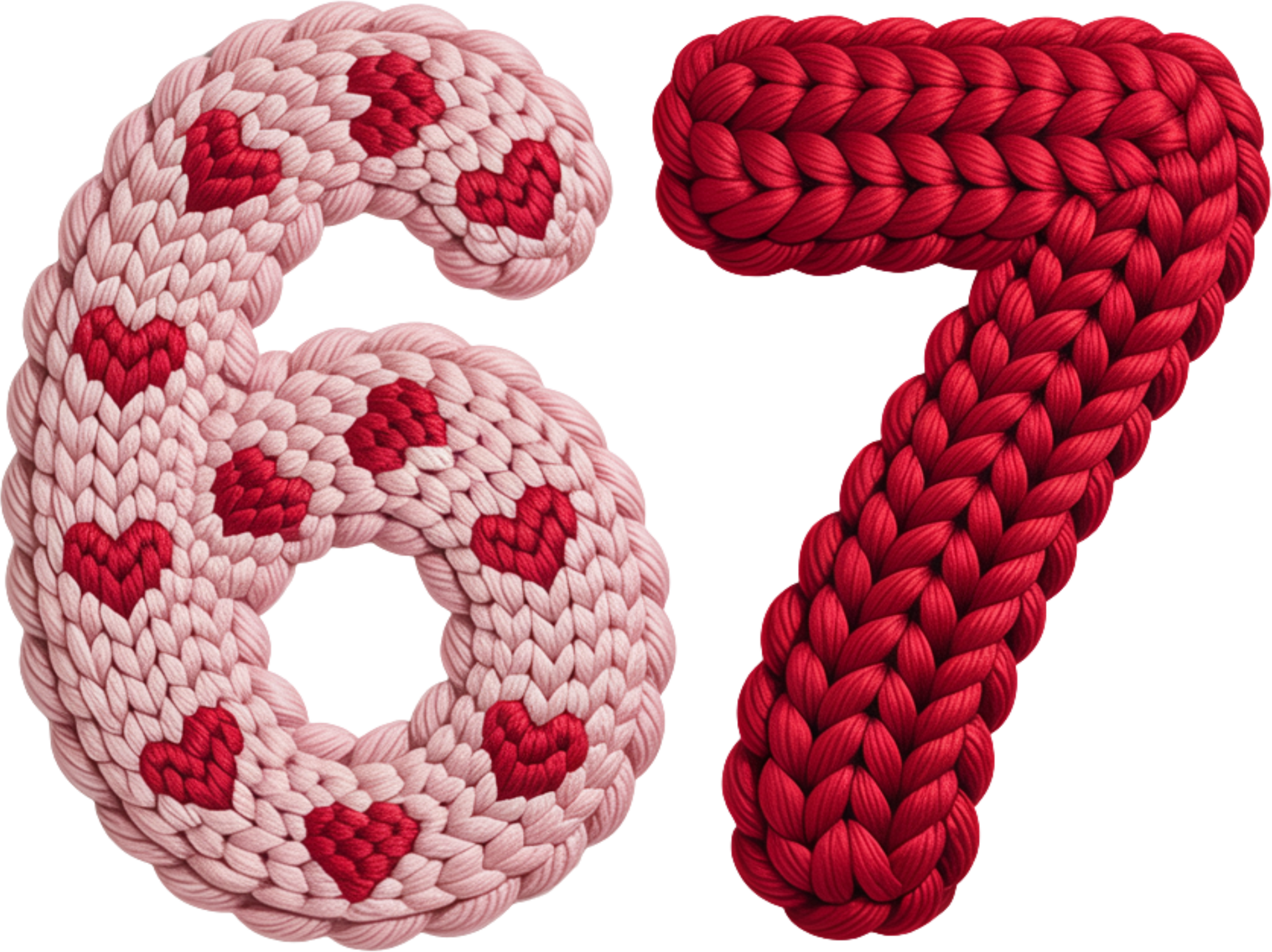 Faux Yarn Crochet Valentine 67 - Valentines Day Ready to Press DTF Transfer