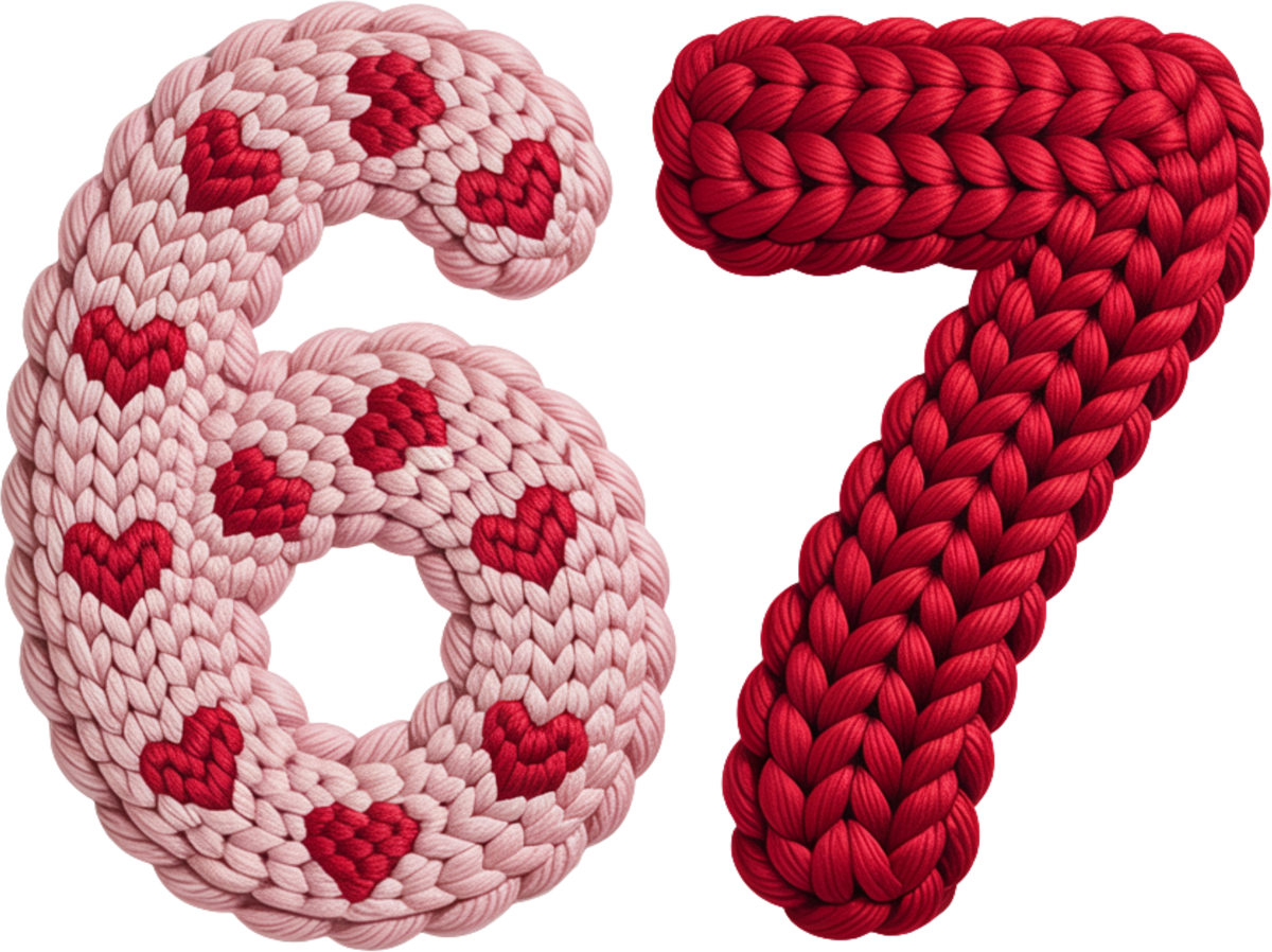 Faux Yarn Crochet Valentine 67 - Valentines Day Ready to Press DTF Transfer