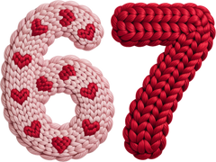 Faux Yarn Crochet Valentine 67 - Valentines Day Ready to Press DTF Transfer