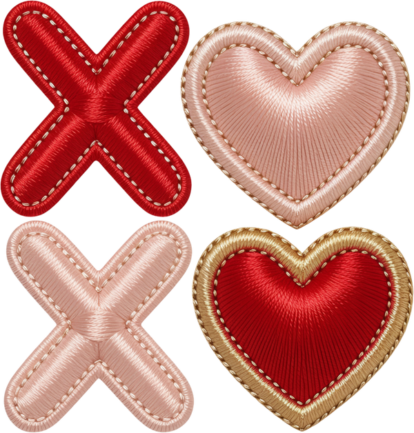 Faux Yarn Valentine Heart Xoxo - Valentines Day Ready to Press DTF Transfer
