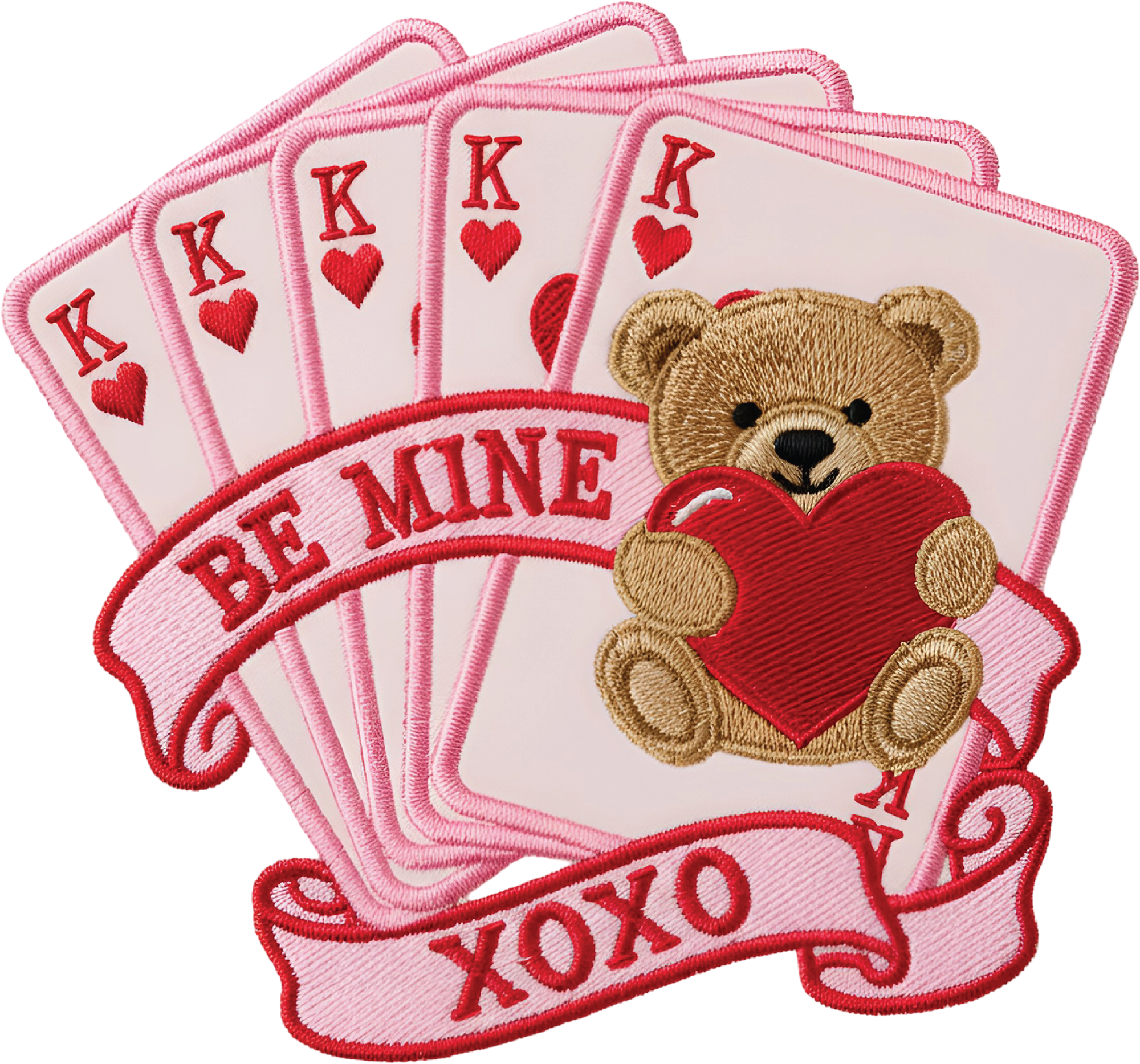 Faux Yarn Valentine Cards Be Mine Xoxo - Valentines Day Ready to Press DTF Transfer