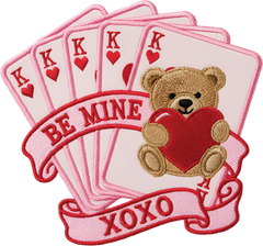 Faux Yarn Valentine Cards Be Mine Xoxo - Valentines Day Ready to Press DTF Transfer