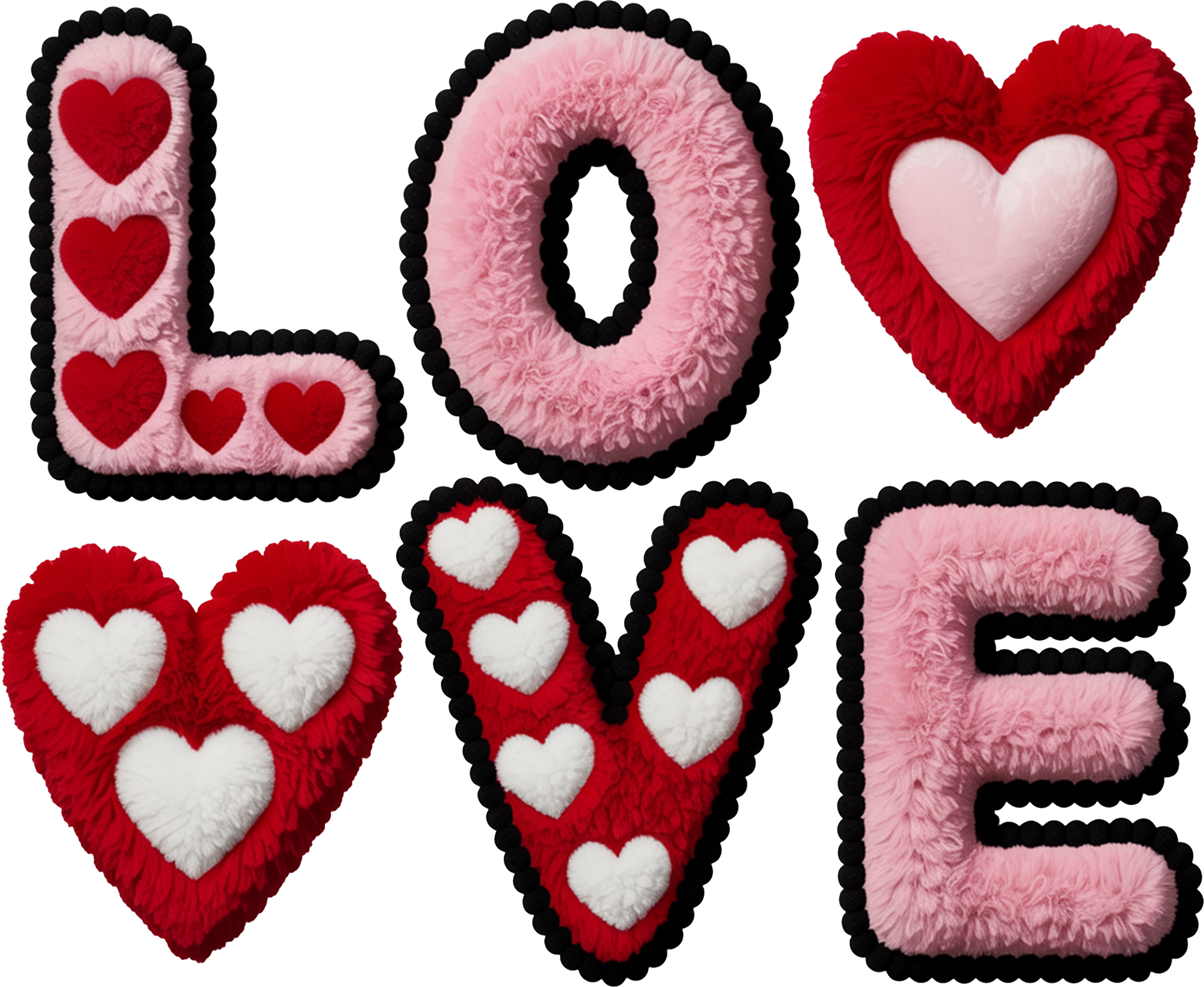 Faux Yarn Valentine Heart Love - Valentines Day Ready to Press DTF Transfer