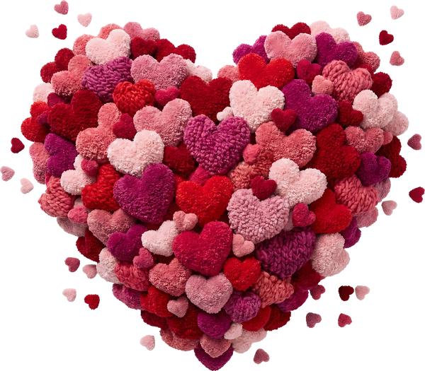 Faux Yarn Valentine Heart - Valentines Day Ready to Press DTF Transfer