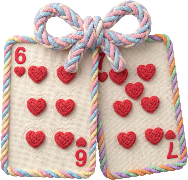 Faux Yarn Valentine Cards 67 Bow - Valentines Day Ready to Press DTF Transfer