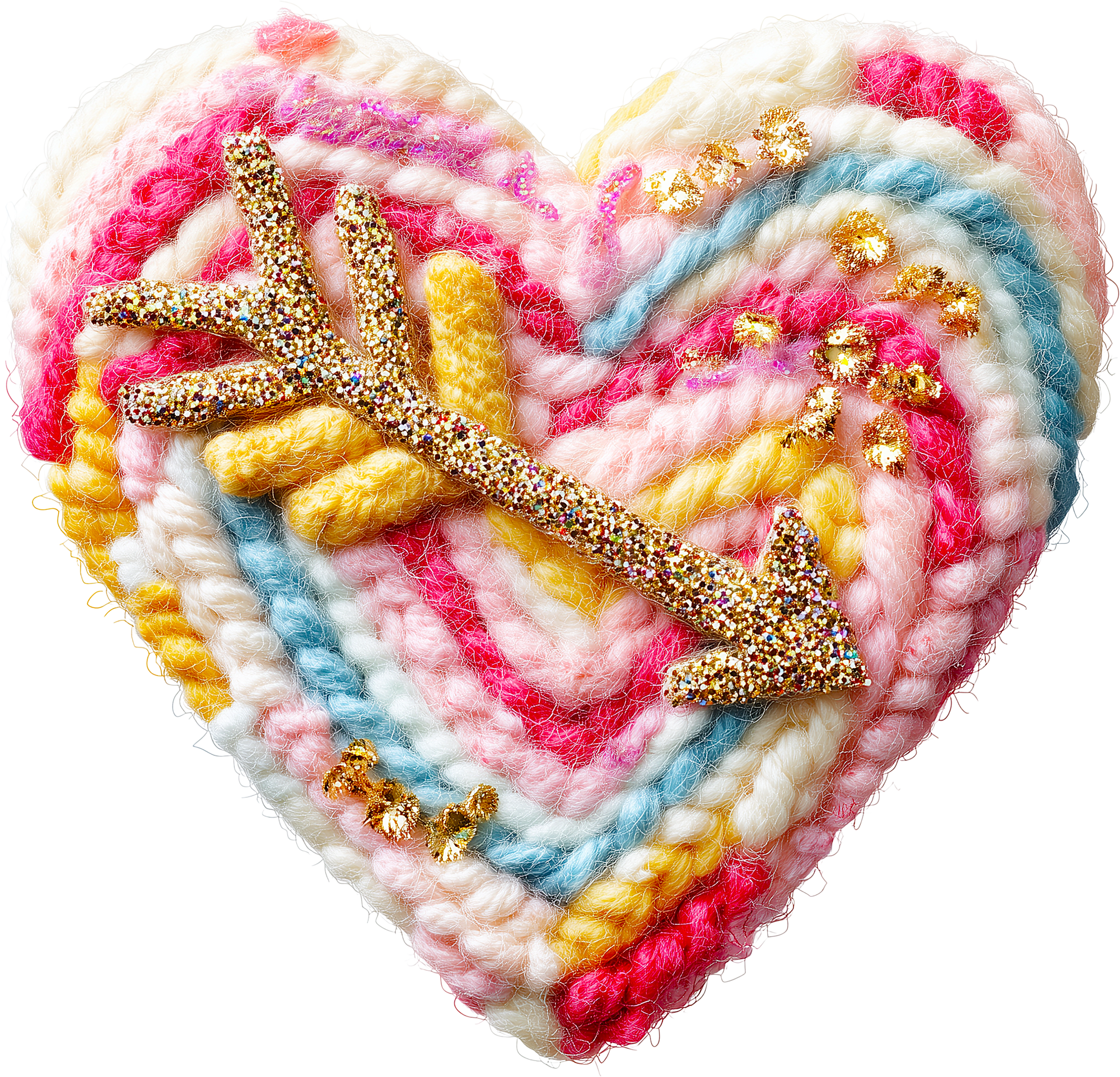 Latch Hook Love Heart - Valentines Day Ready to Press DTF Transfer