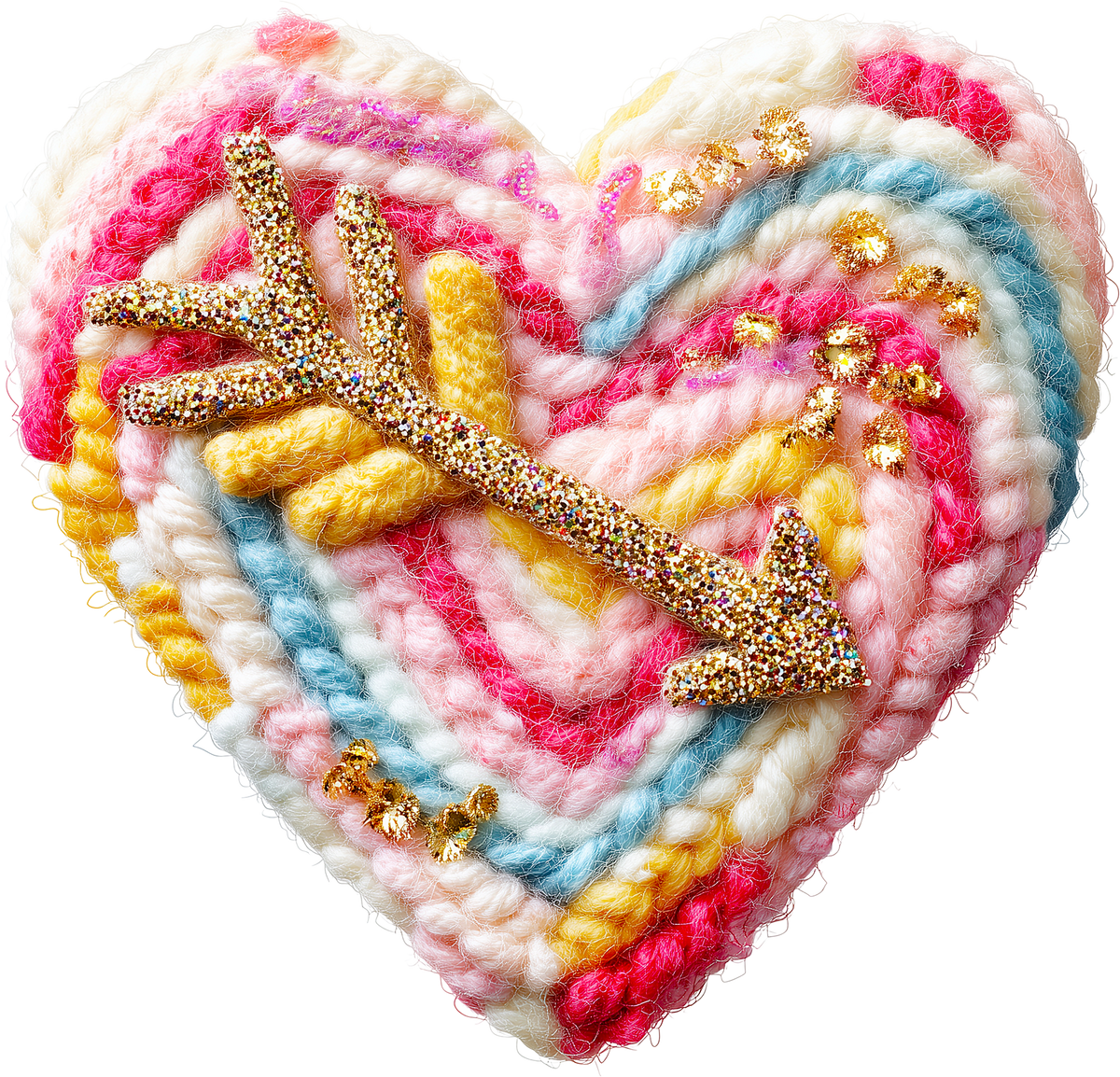 Latch Hook Love Heart - Valentines Day Ready to Press DTF Transfer