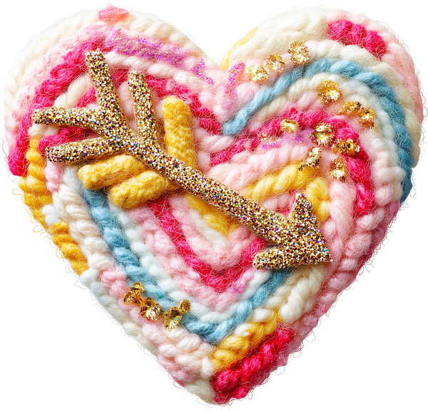 Latch Hook Love Heart - Valentines Day Ready to Press DTF Transfer