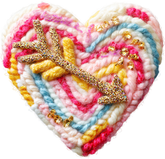 Latch Hook Love Heart - Valentines Day Ready to Press DTF Transfer