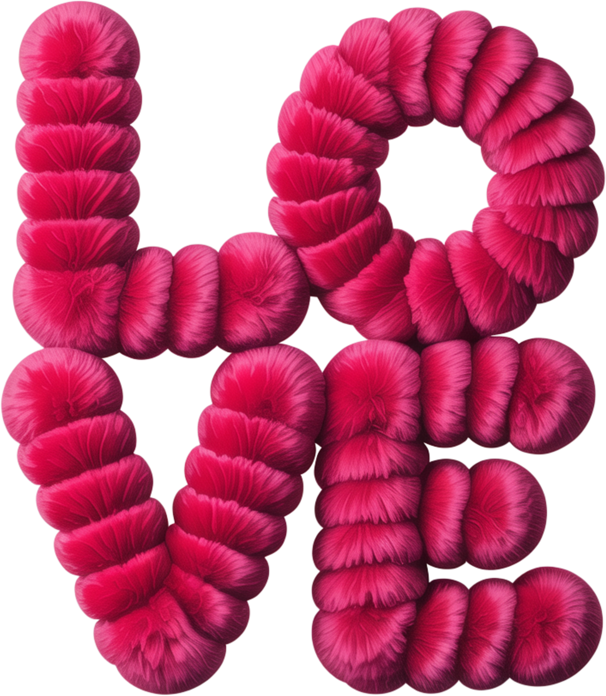 Faux Yarn Valentine Pink Love - Valentines Day Ready to Press DTF Transfer